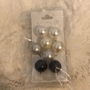 Touch and Co Pack of Pearl Earrings